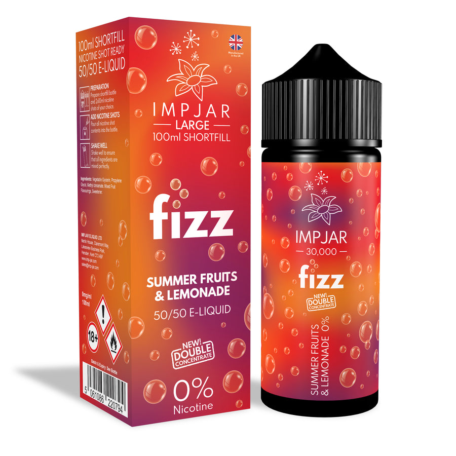 Summer Fruits & Lemonade FIZZ E-Liquid 30000 Shortfill By Impjar 100ml