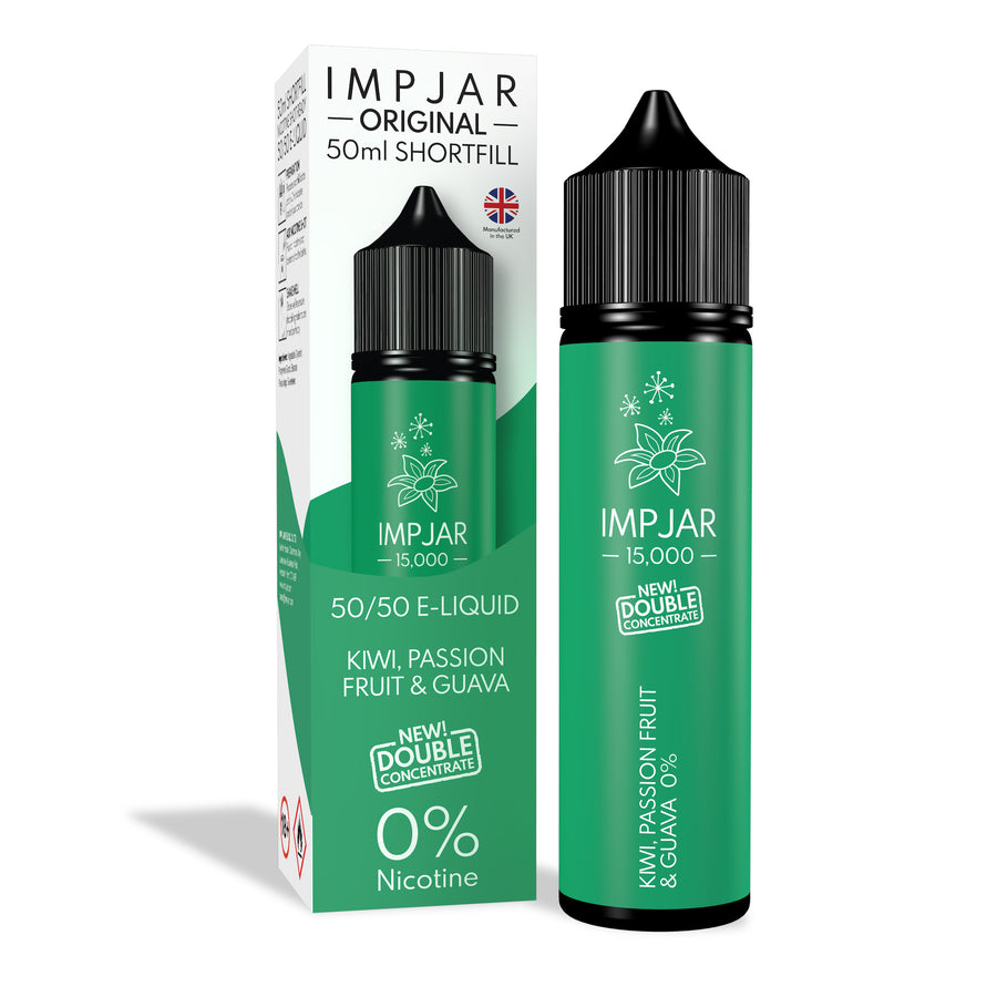 Kiwi Passion Fruit Guava E-Liquid 15000 Shortfill By Impjar 50ml