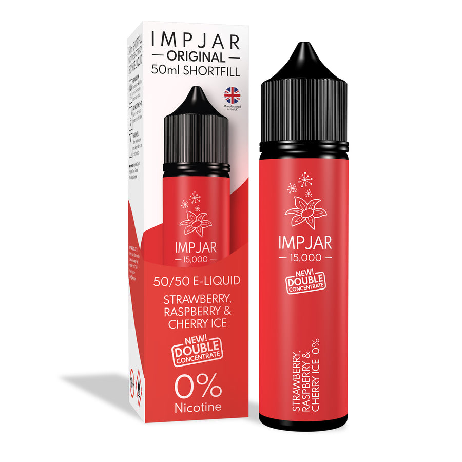 Strawberry Raspberry Cherry Ice E-Liquid 15000 Shortfill By Impjar 50ml