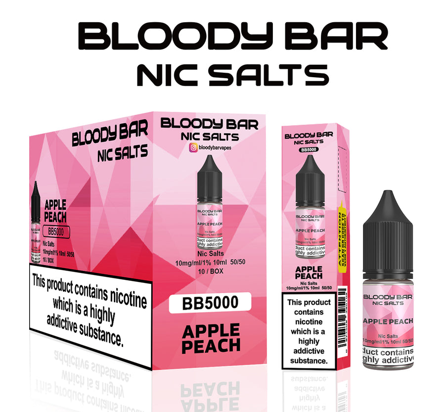 Apple Peach E-Liquid Nicotine Salt By Bloody Bar 10ml