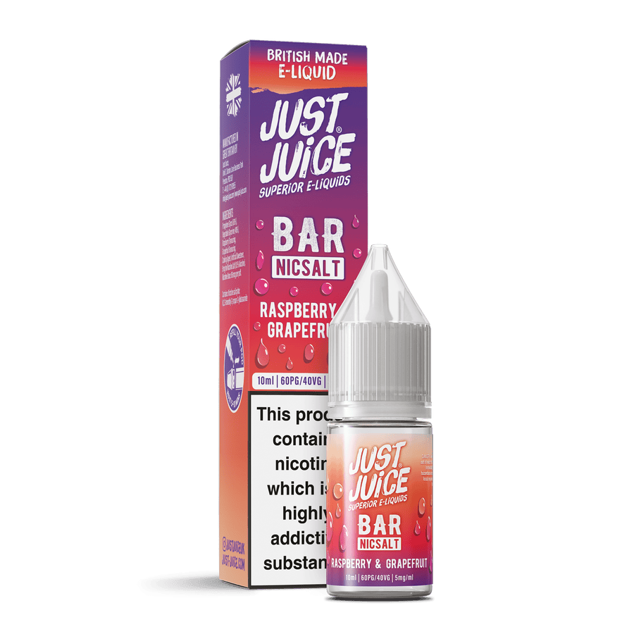 Raspberry & Grapefruit Bar Range E-Liquid Nicotine Salt By Just Juice 10ml