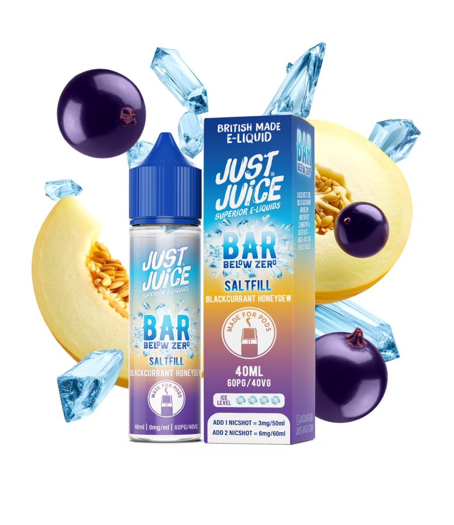 Blackcurrant Honeydew Below Zero E-Liquid Bar Shortfill By Just Juice 40ml