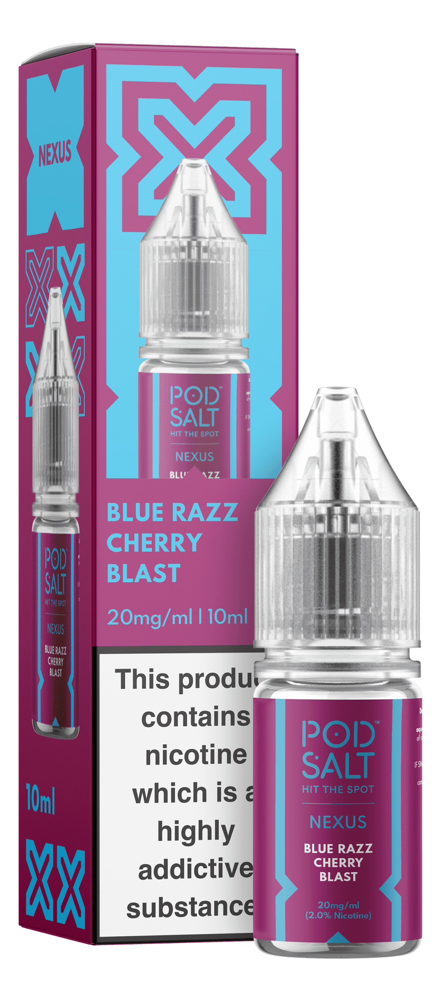 Blue Razz Cherry Blast NEXUS E-Liquid Nicotine Salt By Pod Salt 10ml