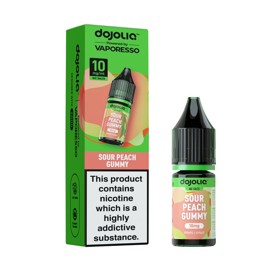 Sour Peach Gummy DOJOLIQ E-Liquid Nicotine Salt By Vaporesso 10ml