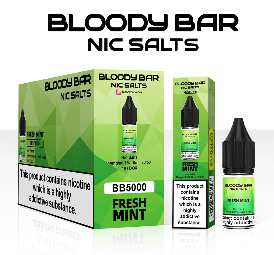 Fresh Mint E-Liquid Nicotine Salt By Bloody Bar 10ml