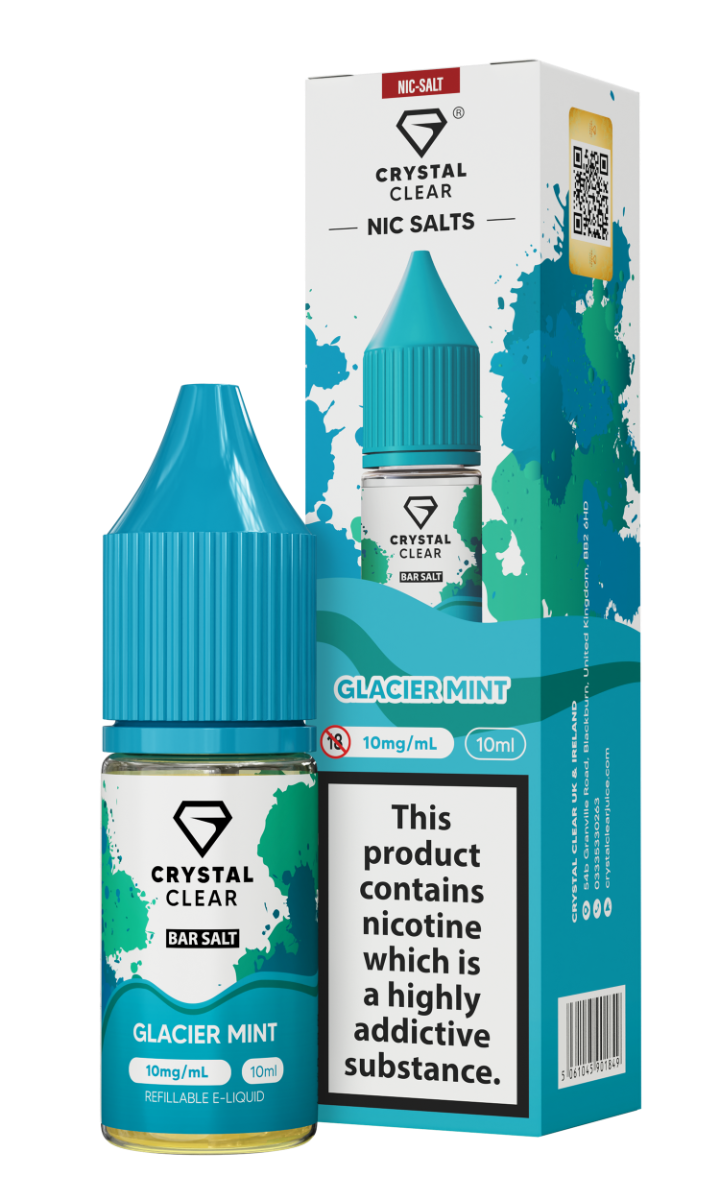 Glacier Mint E-Liquid Nicotine Bar Salt By Crystal Clear 10ml