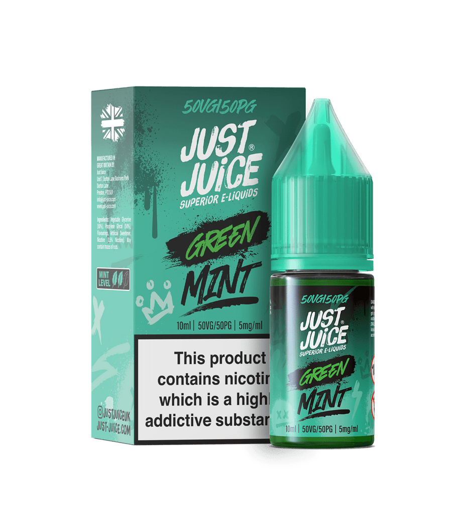 Green MInt E-Liquid Nicotine Salt By Just Juice Mint Series 10ml
