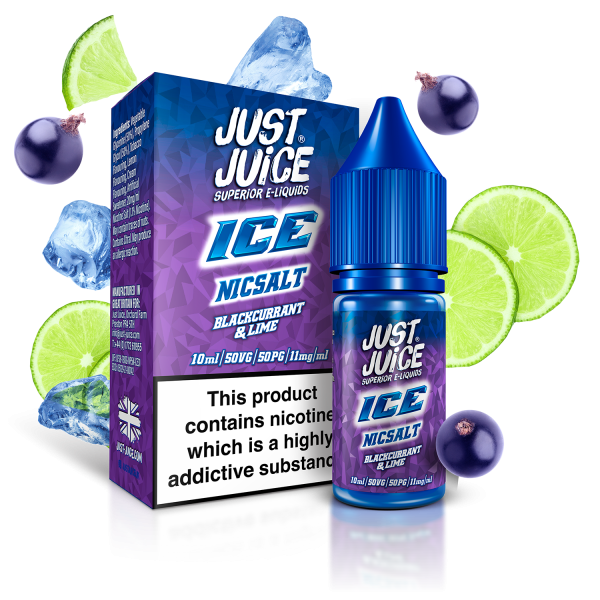 Blackcurrant & Lime ICE E-Liquid Nicotine Salt By Just Juice 10ml