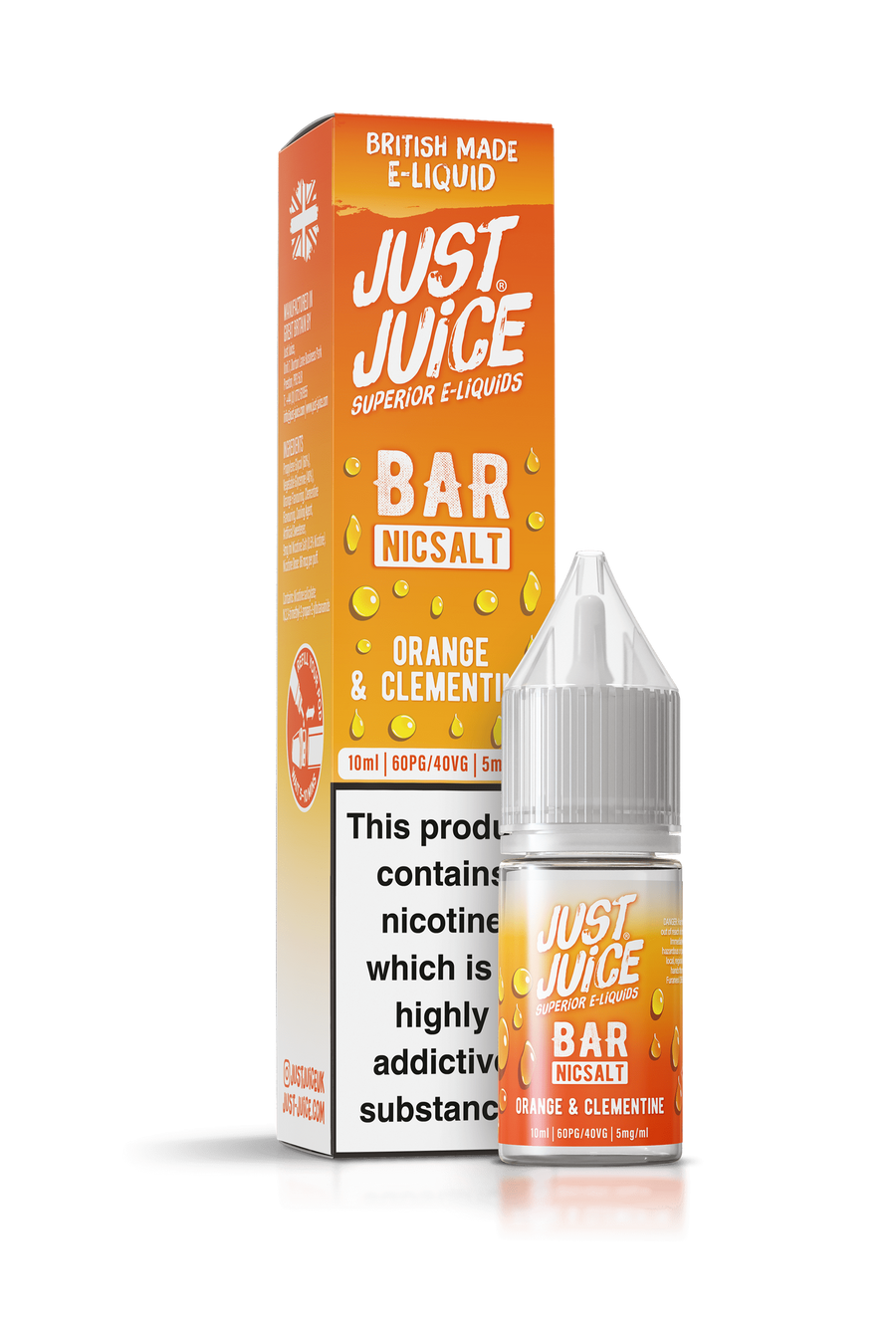 Orange & Clementine Bar Range E-Liquid Nicotine Salt By Just Juice 10ml