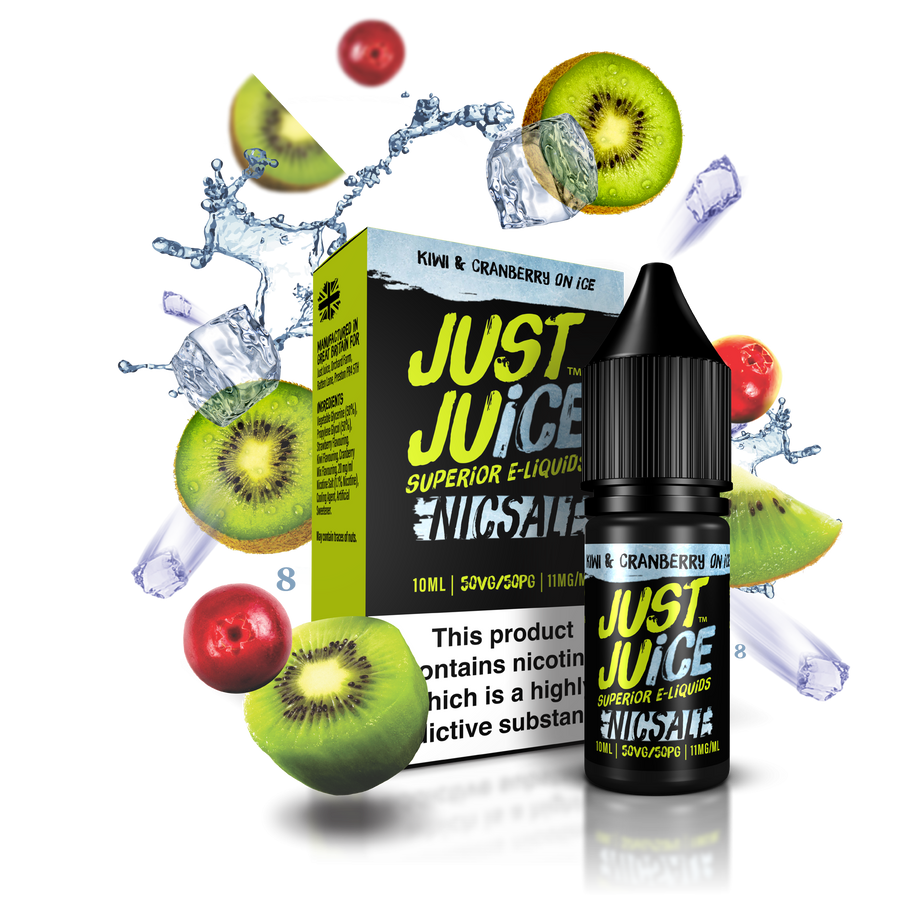 Kiwi & Cranberry On Ice E-Liquid Nicotine Salt By Just Juice 10ml