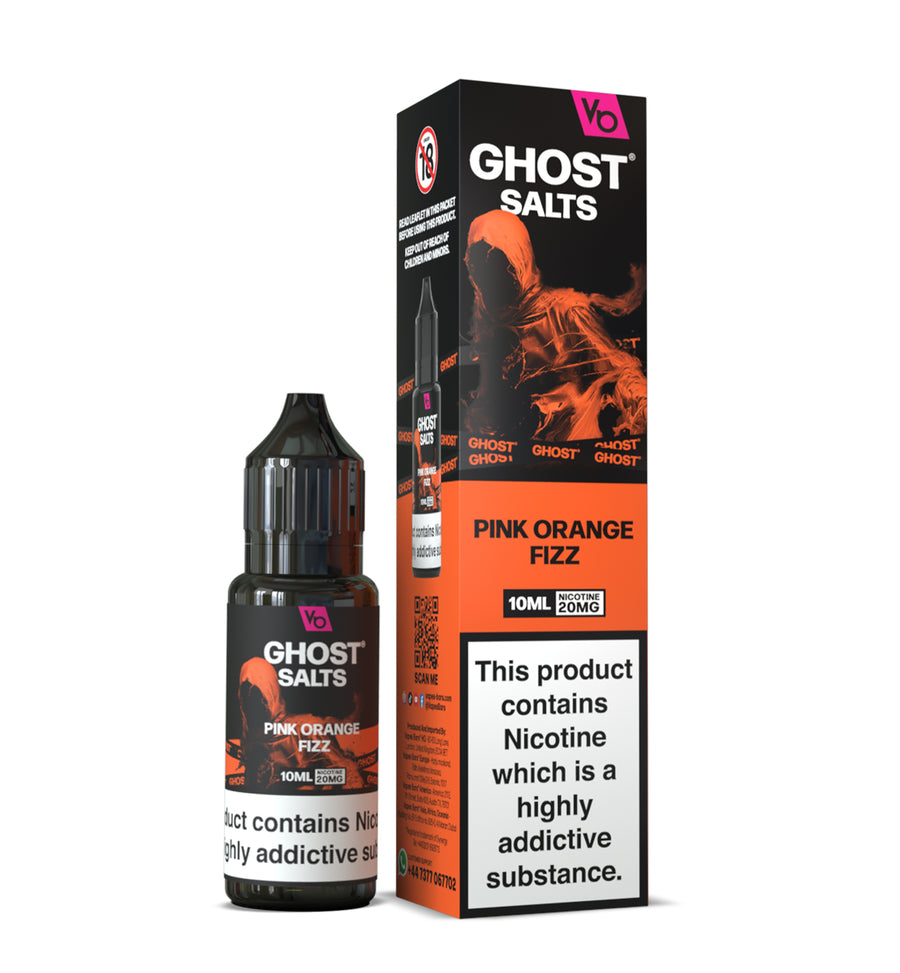 Pink Orange Fizz GHOST SALTS E-Liquid Nicotine Salt By Vapes Bars 10ml