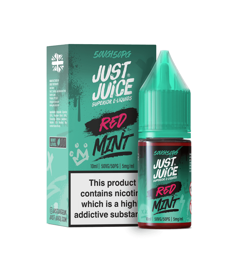 Red MInt E-Liquid Nicotine Salt By Just Juice Mint Series 10ml
