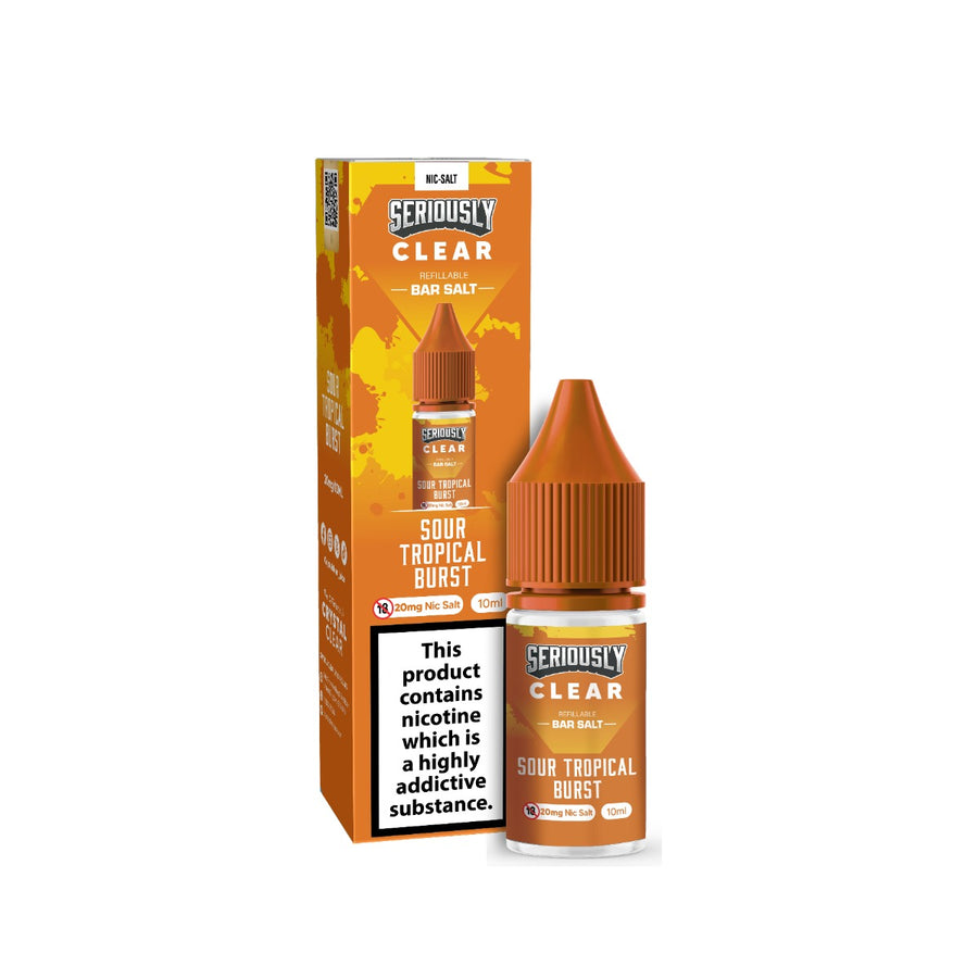 Sour Tropical Burst Seriously Clear Seriously Clear E-Liquid Nicotine Salt By Crystal Clear x Doozy 10ml