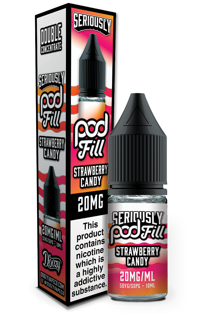 Strawberry Candy Seriously Pod Fill E-Liquid Nicotine Salt By Doozy 10ml