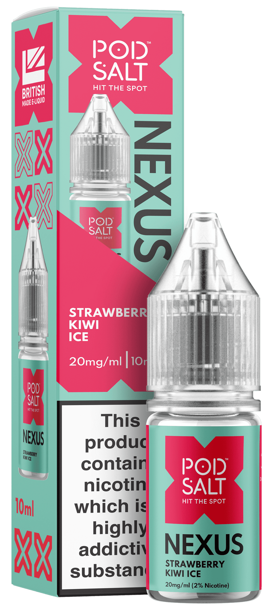 Strawberry Kiwi Ice NEXUS E-Liquid Nicotine Salt By Pod Salt 10ml