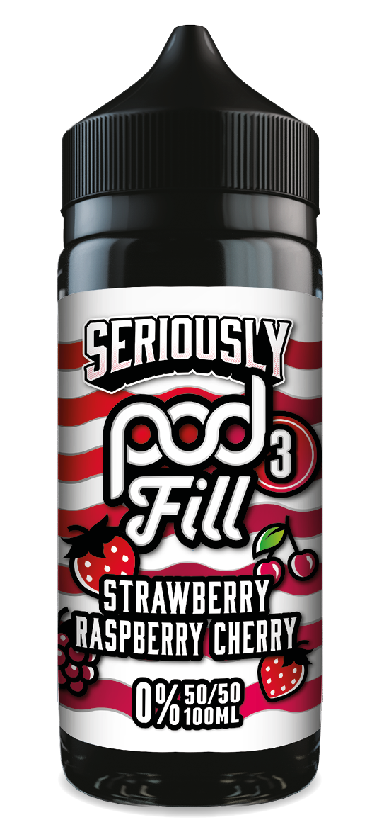 Strawberry Raspberry Seriously Pod Fill 3 E-Liquid Shortfill By Doozy Vape 100ml