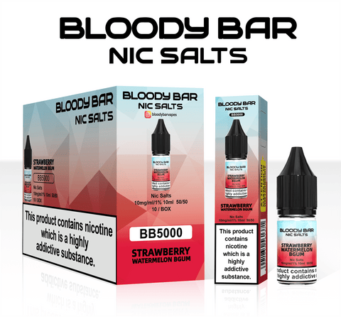 Strawberry Watermelon Bgum E-Liquid Nicotine Salt By Bloody Bar 10ml