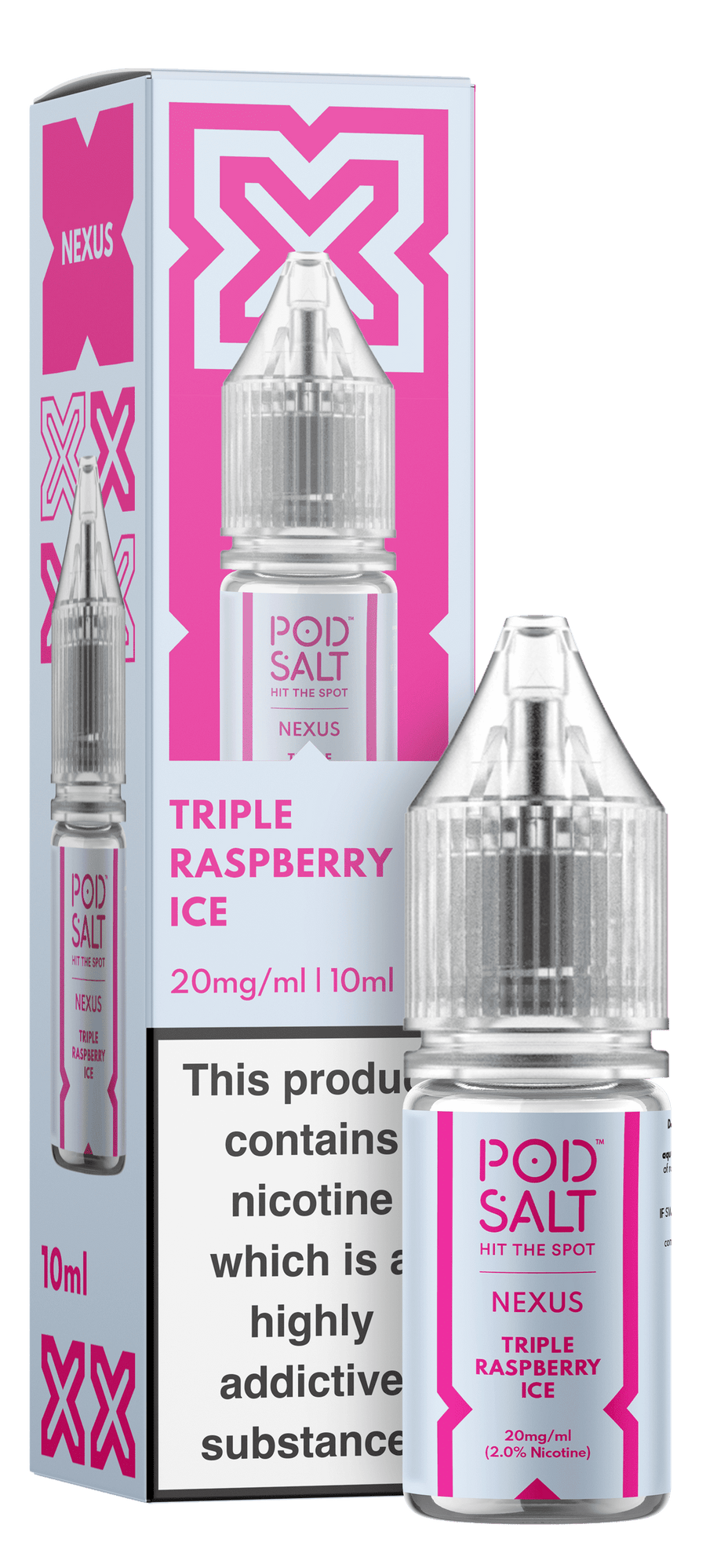 Triple Raspberry Ice NEXUS E-Liquid Nicotine Salt By Pod Salt 10ml