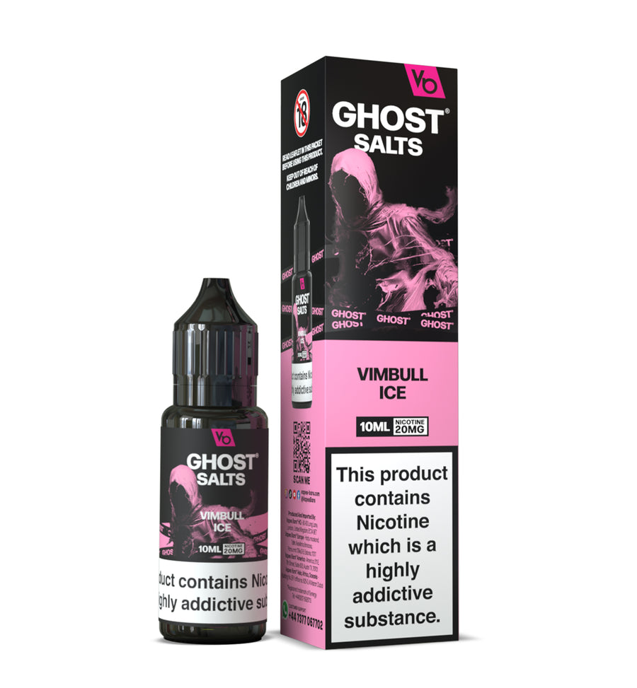 Vimbull Ice GHOST SALTS E-Liquid Nicotine Salt By Vapes Bars 10ml