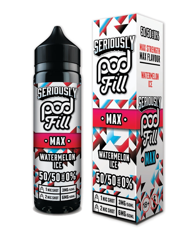 Watermelon Ice Seriously Max Pod Fill E-Liquid Shortfill By Doozy 40ml