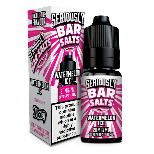 Watermelon Ice Seriously Bar Salts E-Liquid Nicotine Salt By Doozy Vape 10ml