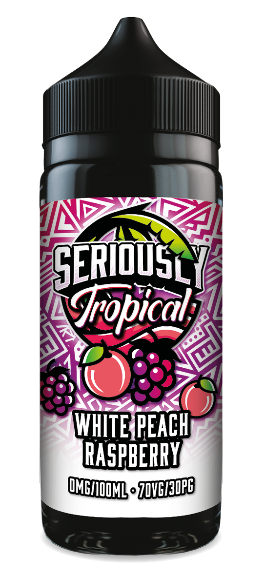 White Peach Raspberry Seriously Tropical E-Liquid Shortfill By Doozy Vape 100ml