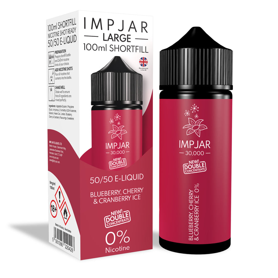Blueberry, Cherry & Cranberry Ice E-Liquid 30000 Shortfill By Impjar 100ml
