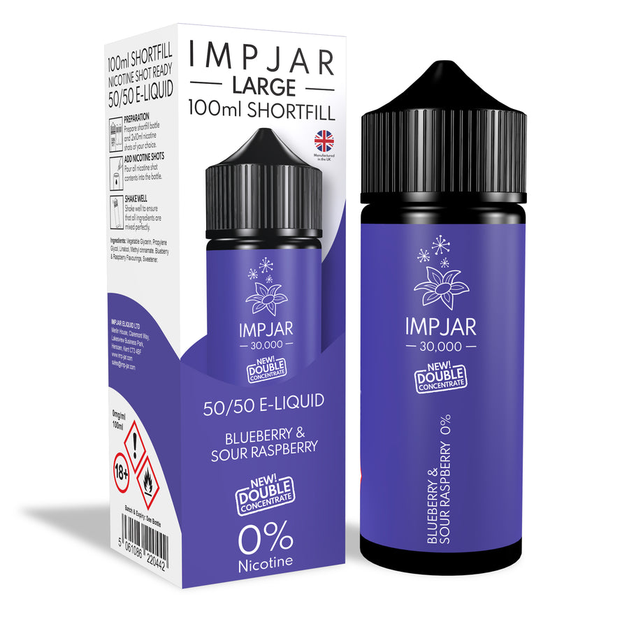 Blueberry Sour Raspberry E-Liquid 30000 Shortfill By Impjar 100ml