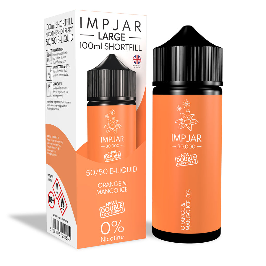 Orange & Mango Ice E-Liquid 30000 Shortfill By Impjar 100ml