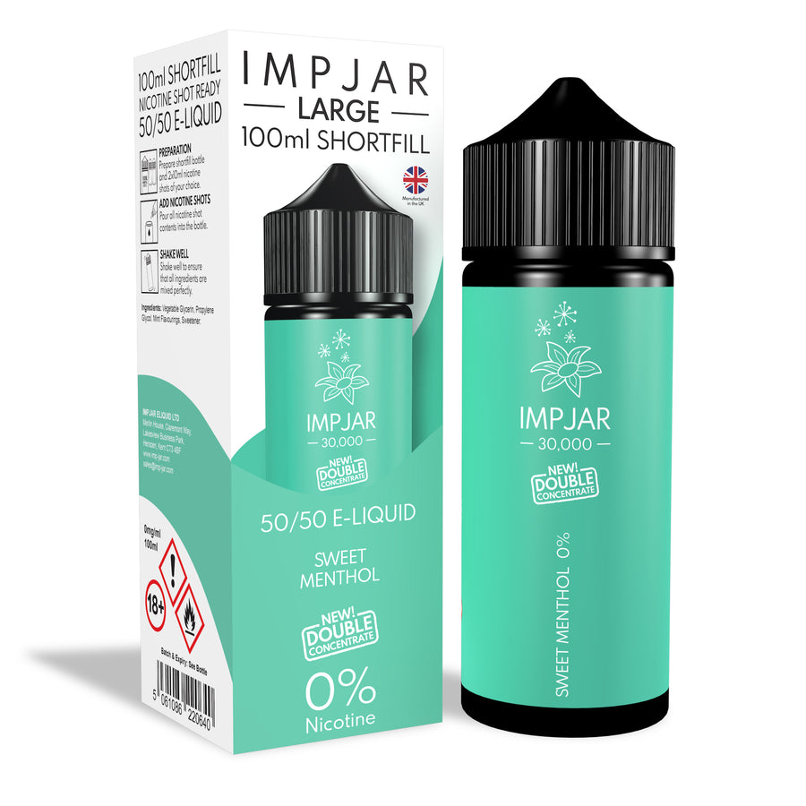 Sweet Menthol E-Liquid 30000 Shortfill By Impjar 100ml