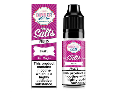 Grape E-Liquid Nicotine Salt By Dinner Lady Fruits 10ml