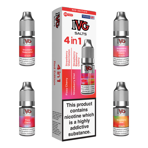 Red Edition "4 in 1" E-Liquid Nicotine Salt By IVG 4 X 10ml