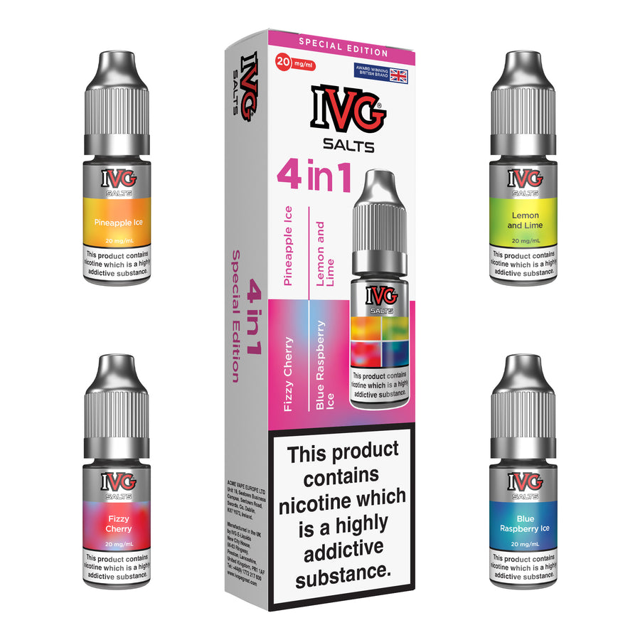 Special Edition "4 in 1" E-Liquid Nicotine Salt By IVG 4 X 10ml
