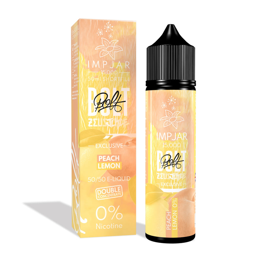Peach Lemon E-Liquid 15000 Shortfill By Impjar X Zeus Juice BOLT 50ml