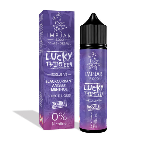 Blackcurrant Aniseed Menthol E-Liquid Shortfill By Impjar x Lucky Thirteen 15000 50ml