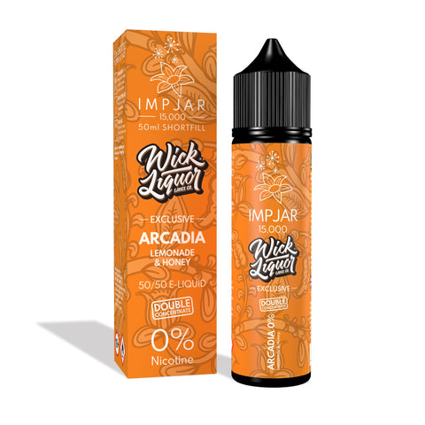 Arcadia E-Liquid 15000 Shortfill By Impjar X Wick Liquor 50ml