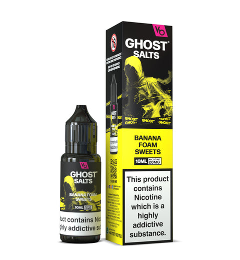 Banana Foam Sweets GHOST SALTS E-Liquid Nicotine Salt By Vapes Bars 10ml