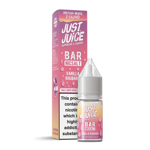Vanilla Rhubarb Bar Range E-Liquid Nicotine Salt By Just Juice 10ml
