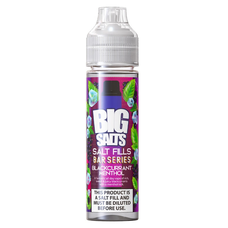 Blackcurrant Menthol E-Liquid Salt fill By Big Salts 30ml/60ml - Nic Salt Shots Included