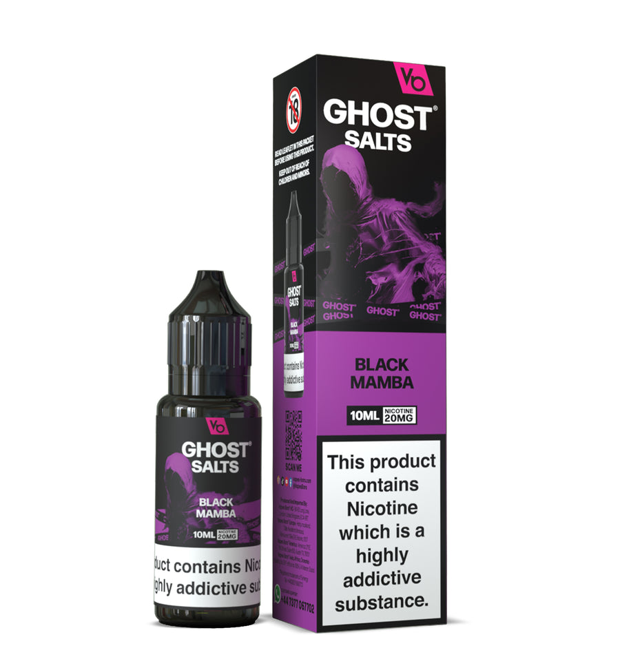 Black Mamba GHOST SALTS E-Liquid Nicotine Salt By Vapes Bars 10ml