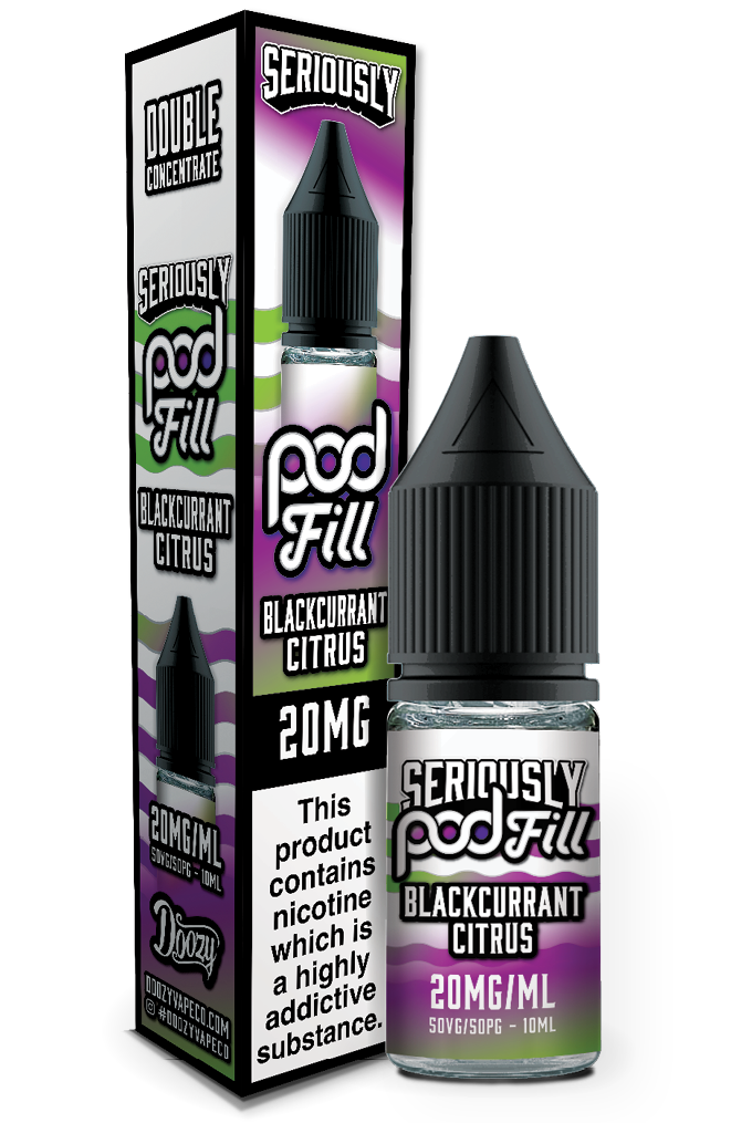 Blackcurrant Citrus Seriously Pod Fill E-Liquid Nicotine Salt By Doozy 10ml