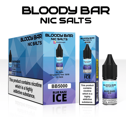 Blue Razz Ice E-Liquid Nicotine Salt By Bloody Bar 10ml