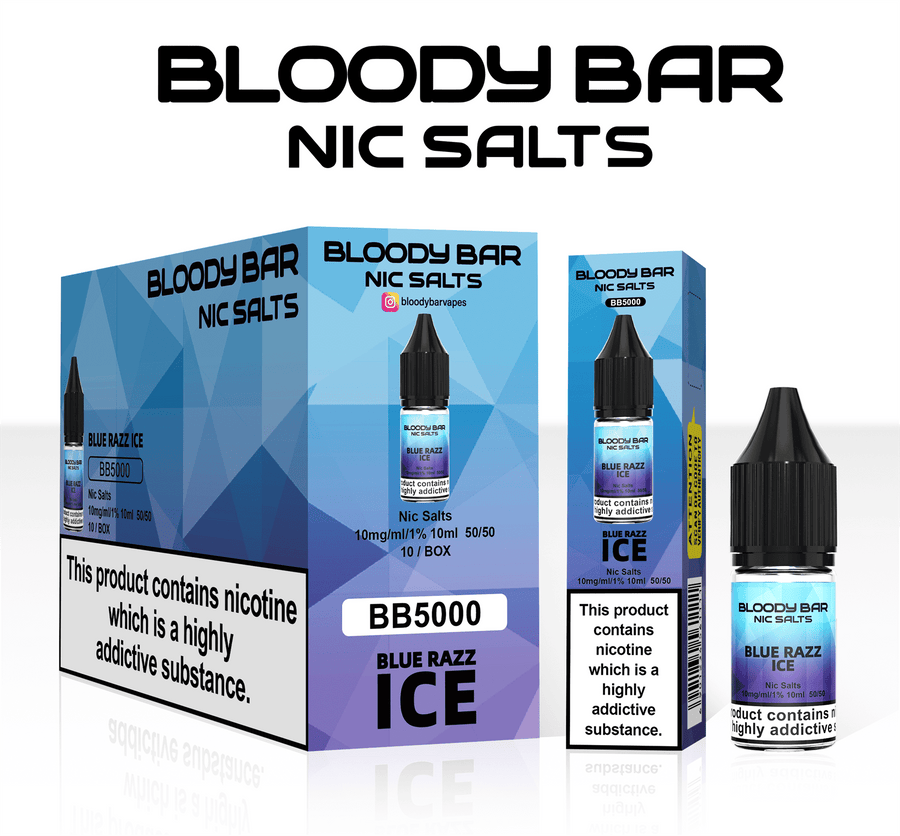 Blue Razz Ice E-Liquid Nicotine Salt By Bloody Bar 10ml