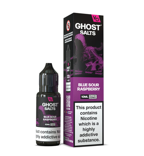 Blue Sour Raspberry GHOST SALTS E-Liquid Nicotine Salt By Vapes Bars 10ml