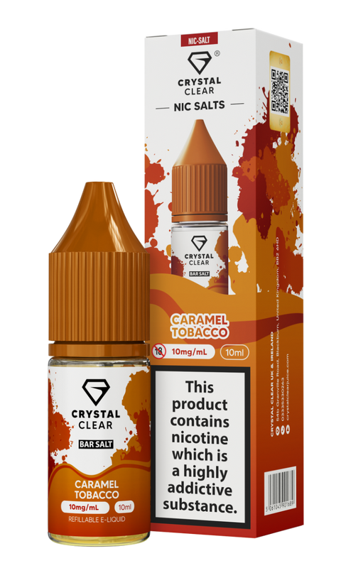 Caramel Tobacco E-Liquid Nicotine Bar Salt By Crystal Clear 10ml