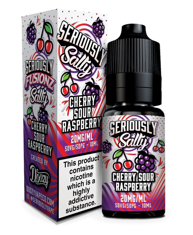 Cherry Sour Raspberry Seriously Fusionz Salty E-Liquid Nicotine Salt By Doozy Vape 10ml
