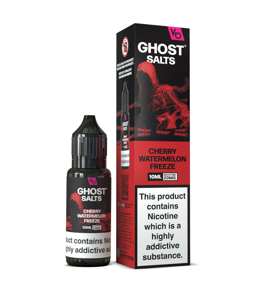 Cherry Watermelon Freeze GHOST SALTS E-Liquid Nicotine Salt By Vapes Bars 10ml