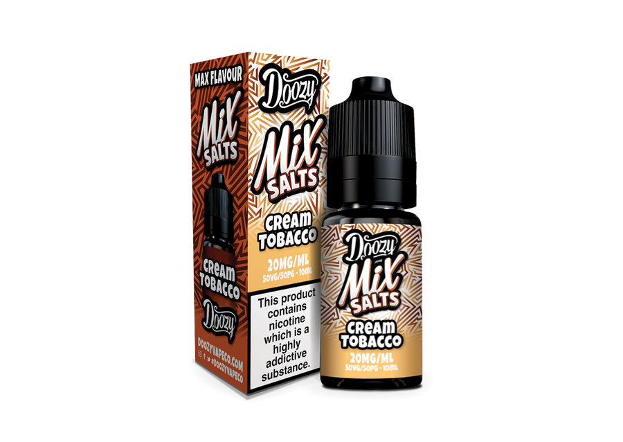 Cream Tobacco E-Liquid Nicotine Mix Salts By Doozy Vape 10ml