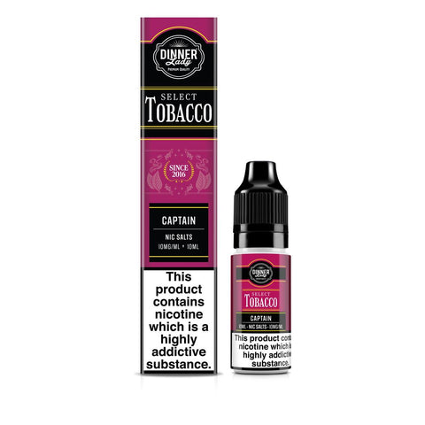 Captain SELECT TOBACCO Bar Salts E-Liquid Nicotine Salt By Dinner Lady 10ml
