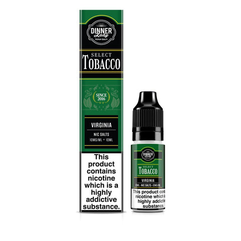 Virginia SELECT TOBACCO Bar Salts E-Liquid Nicotine Salt By Dinner Lady 10ml
